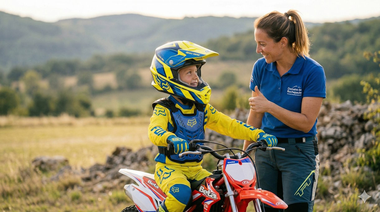 Stage moto enfants au Domaine de Rochepaule