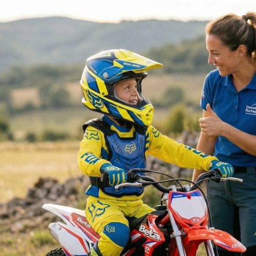 Stage moto enfants au Domaine de Rochepaule